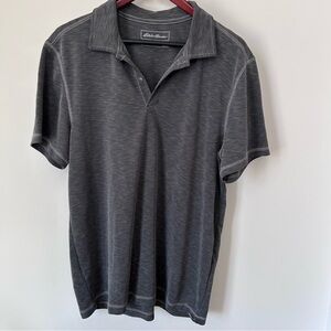 Eddie Bauer Men's Heather Charcoal Polo